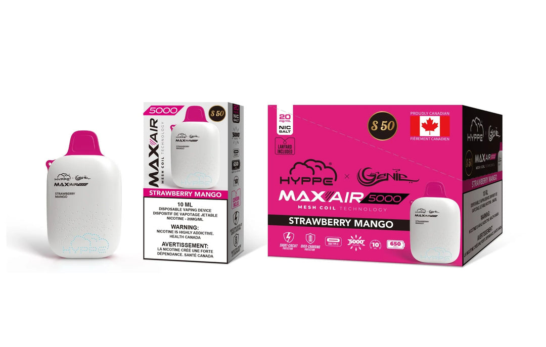 HYPPE & GENIE MAX-AIR 5000 - Strawberry Mango 10ml 20mg