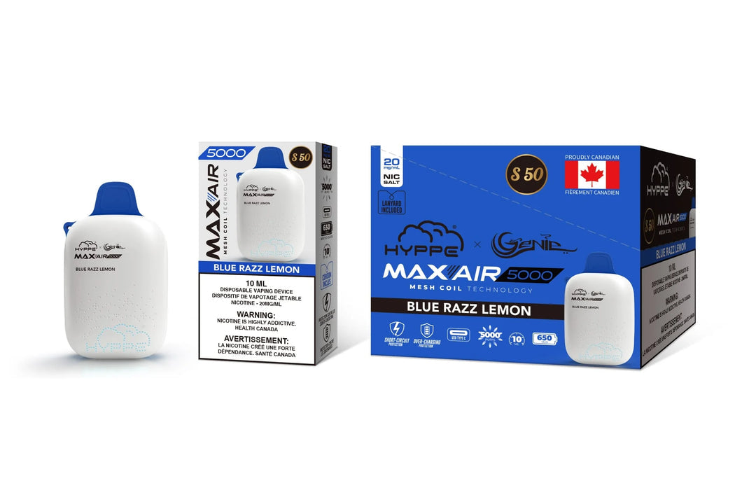 HYPPE & GENIE MAX-AIR 5000 - Blue Razz Lemon 10ml 20mg