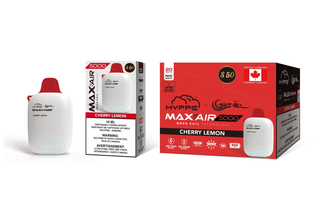 HYPPE & GENIE MAX-AIR 5000 - Cherry Lemon 10ml 20mg