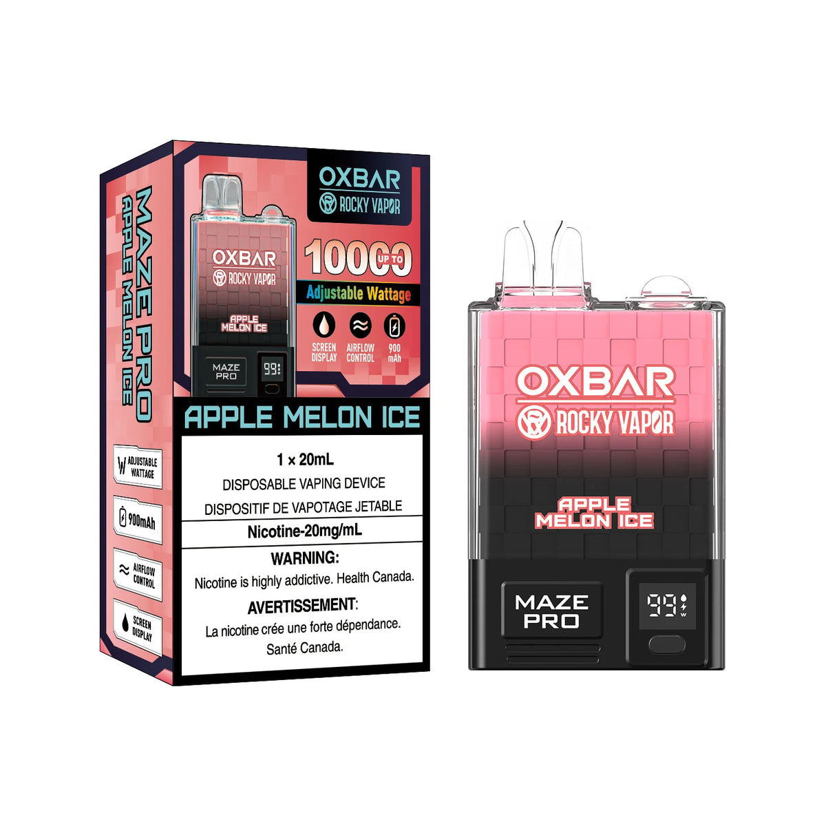 OXBAR 10K - Apple Melon Ice 20ml 20mg