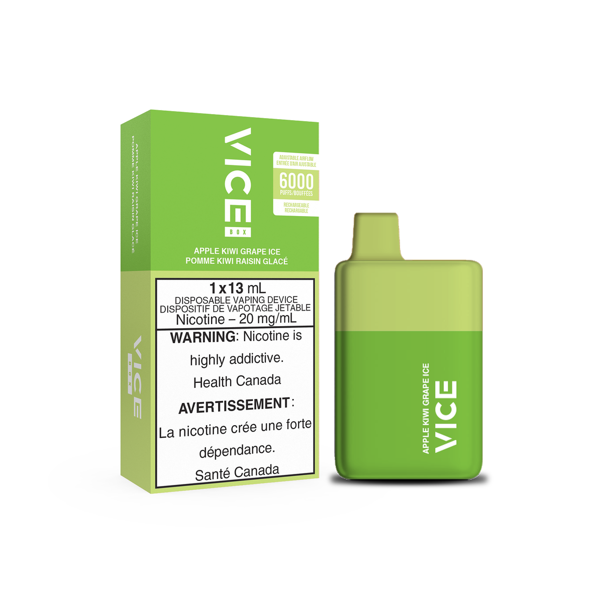 VICE BOX 6K - Apple Kiwi Grape Ice 13ml 20mg