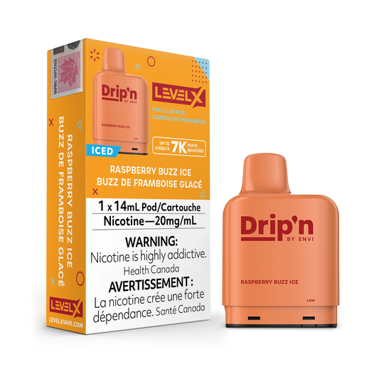 Level X Drip’n By Envi 7K Raspberry Buzz Ice 14mL 20mg