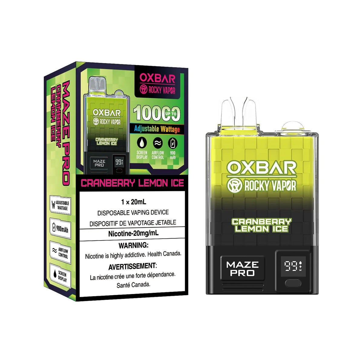 OXBAR 10K - Cranberry Lemon Ice 20ml 20mg