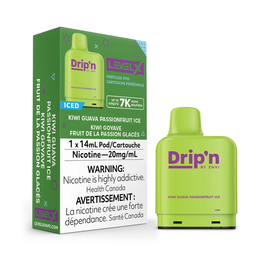 Level X Drip’n By Envi 7K Kiwi Guava Passionfruit Ice 14mL 20mg