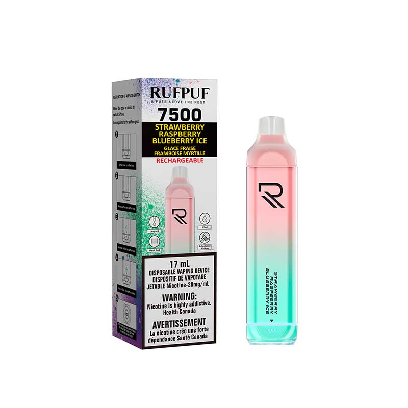 RufPuf 7500 - Strawberry Raspberry Blueberry Ice 17ml 20mg