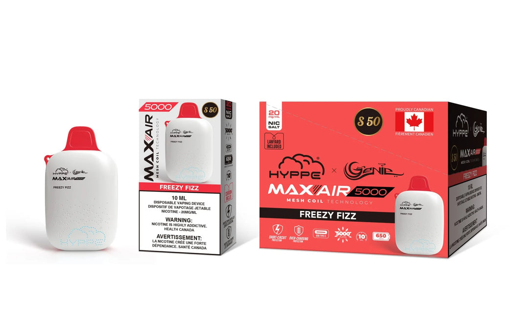 HYPPE & GENIE MAX-AIR 5000 - Freezy Fizz 10ml 20mg