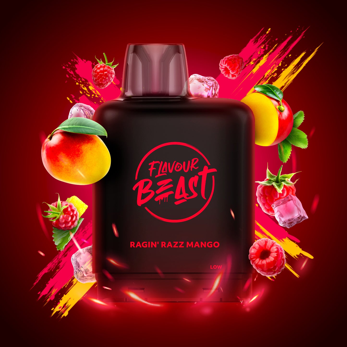 Level X Flavour Beast Boost Pod 20mL - Ragin' Razz Mango Iced