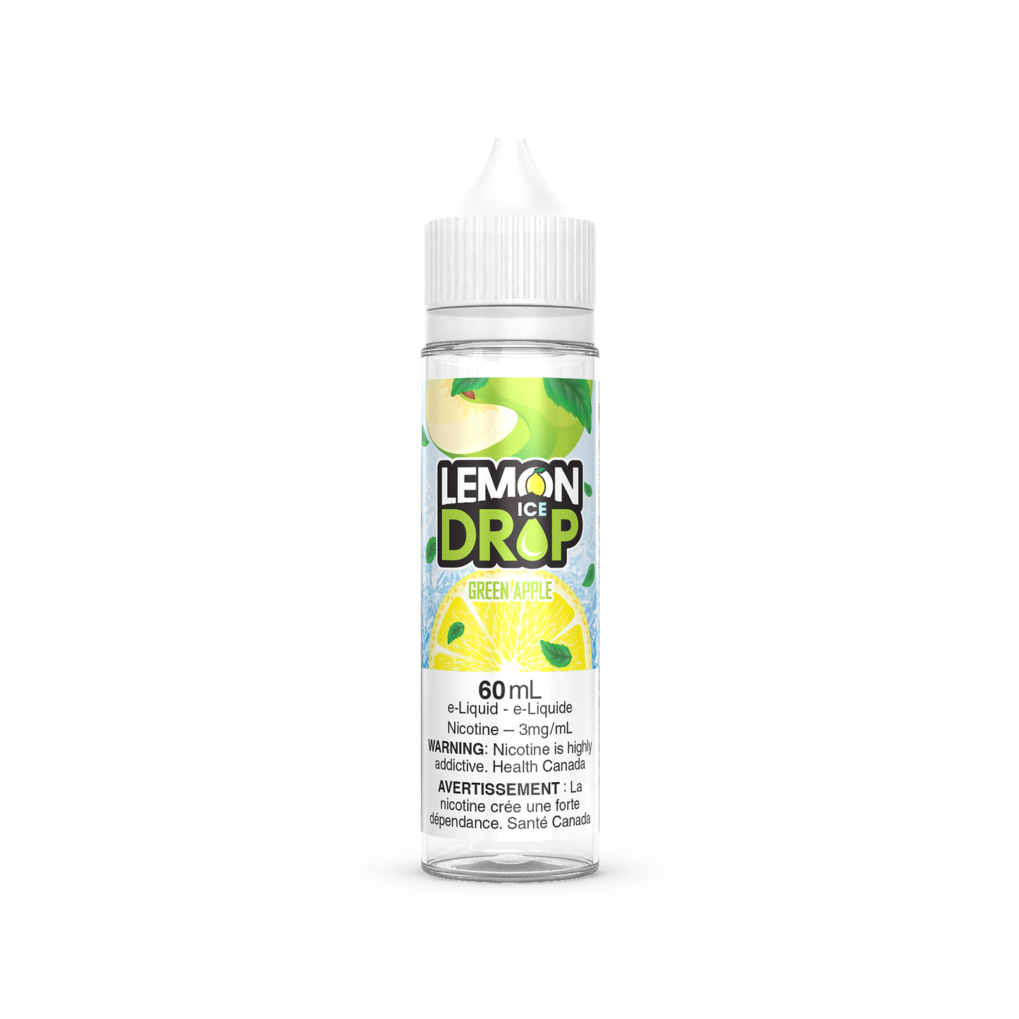GREEN APPLE - Lemon Drop ICE - 60ml - FREE BASE - E-Liquid