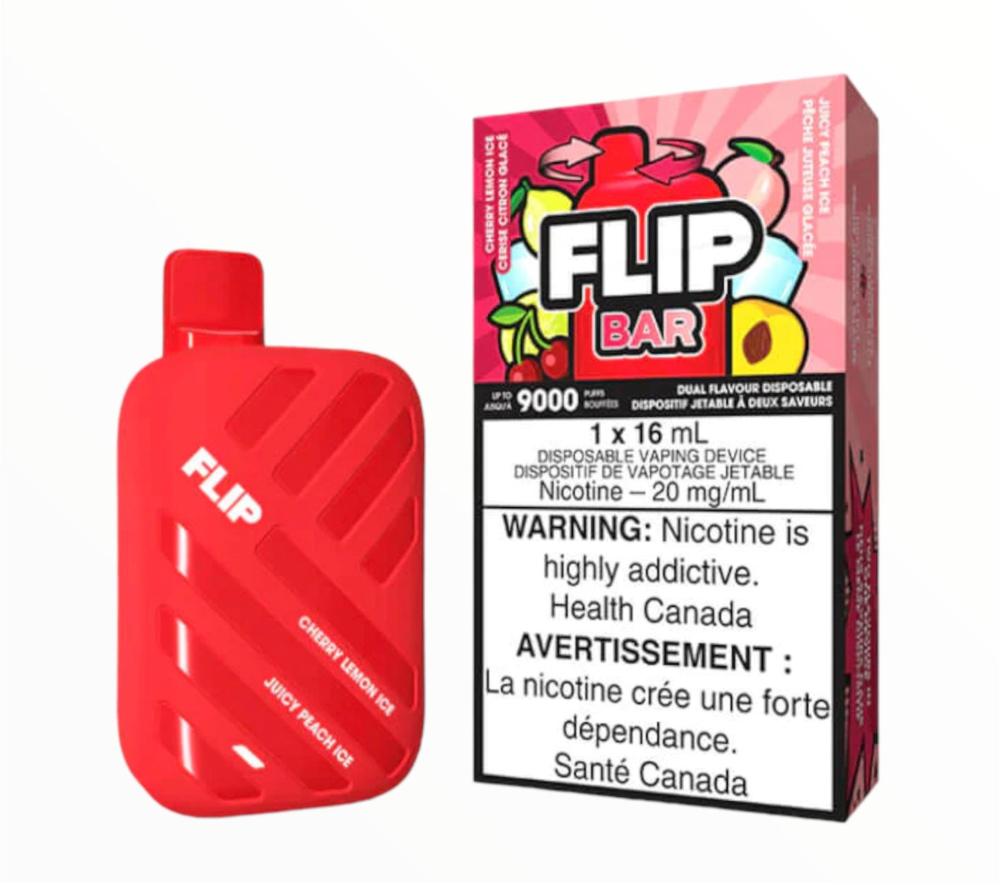 FLIPBAR 9K - Cherry Lemon Ice & Juicy Peach Ice - 16ml 20mg
