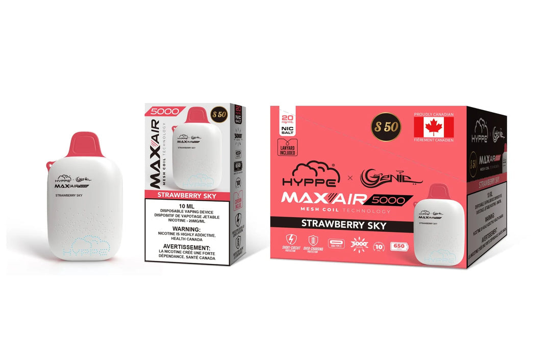 HYPPE & GENIE MAX-AIR 5000 - Strawberry Sky 10ml 20mg