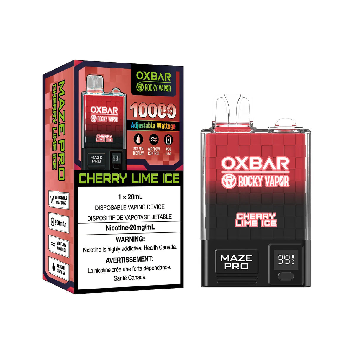 OXBAR 10K - Cherry Lime Ice 20ml 20mg