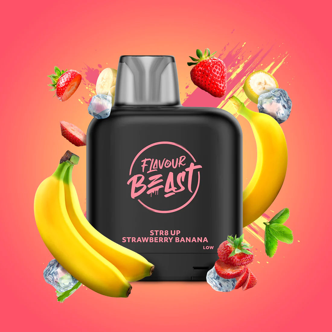 Level X Flavour Beast 7K STR8 Up Strawberry Banana Iced 14mL 20mg