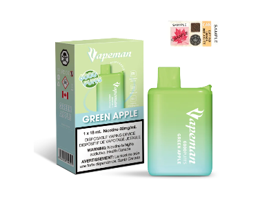 Vapeman 6000 Puffs - Green Apple 18ml 20mg