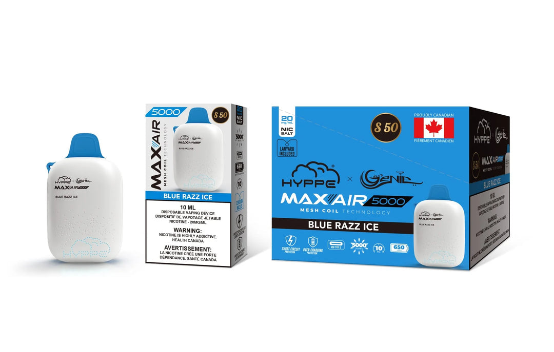 HYPPE & GENIE MAX-AIR 5000 - Blue Razz Ice 10ml 20mg