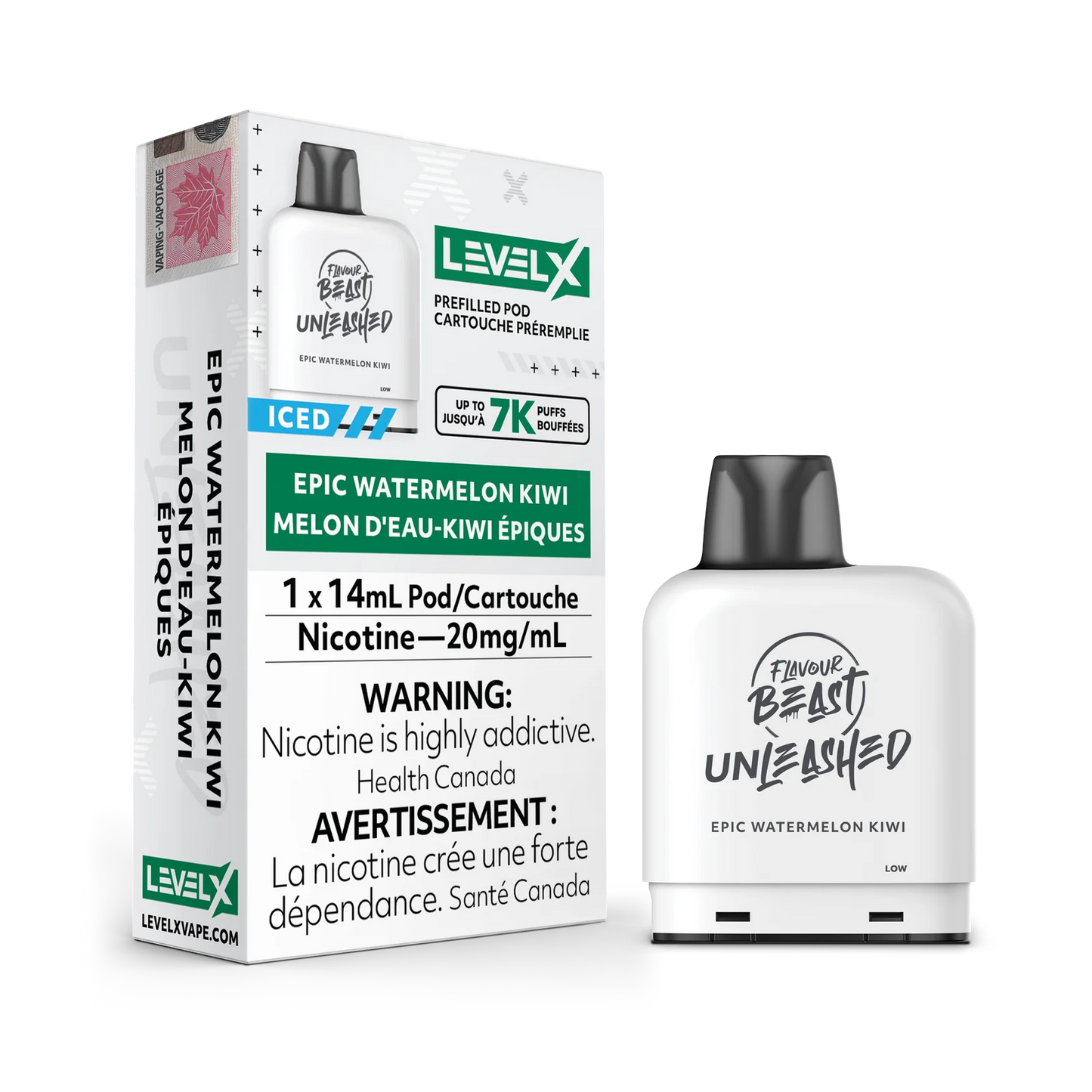 Level X Flavour Beast Unleashed 7K Epic Watermelon Kiwi Iced 14ml 20mg