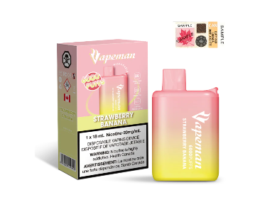 Vapeman 6000 Puffs - Strawberry Banana 18ml 20mg