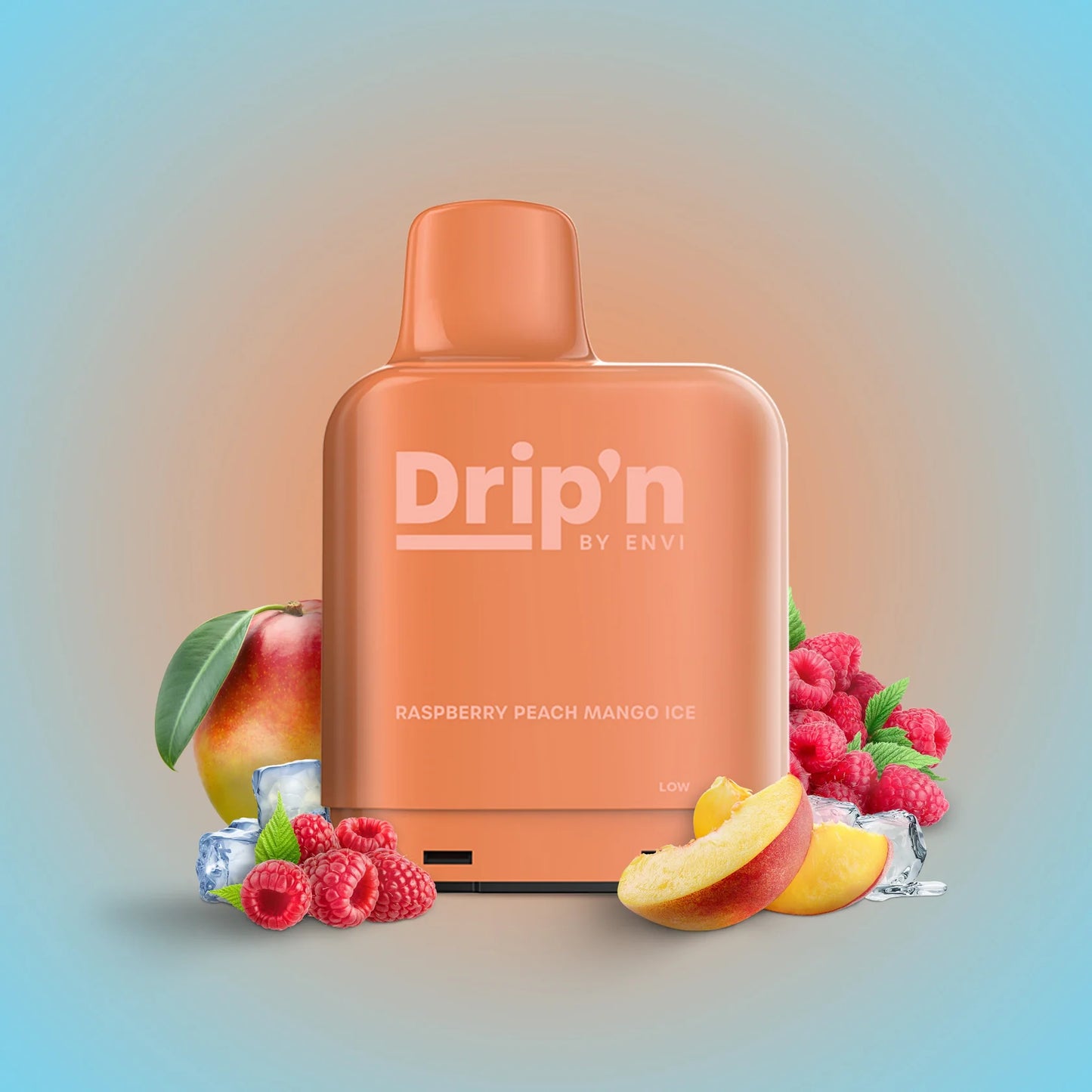 Level X Drip’n By Envi 7K Raspberry Peach Mango Ice 14mL 20mg