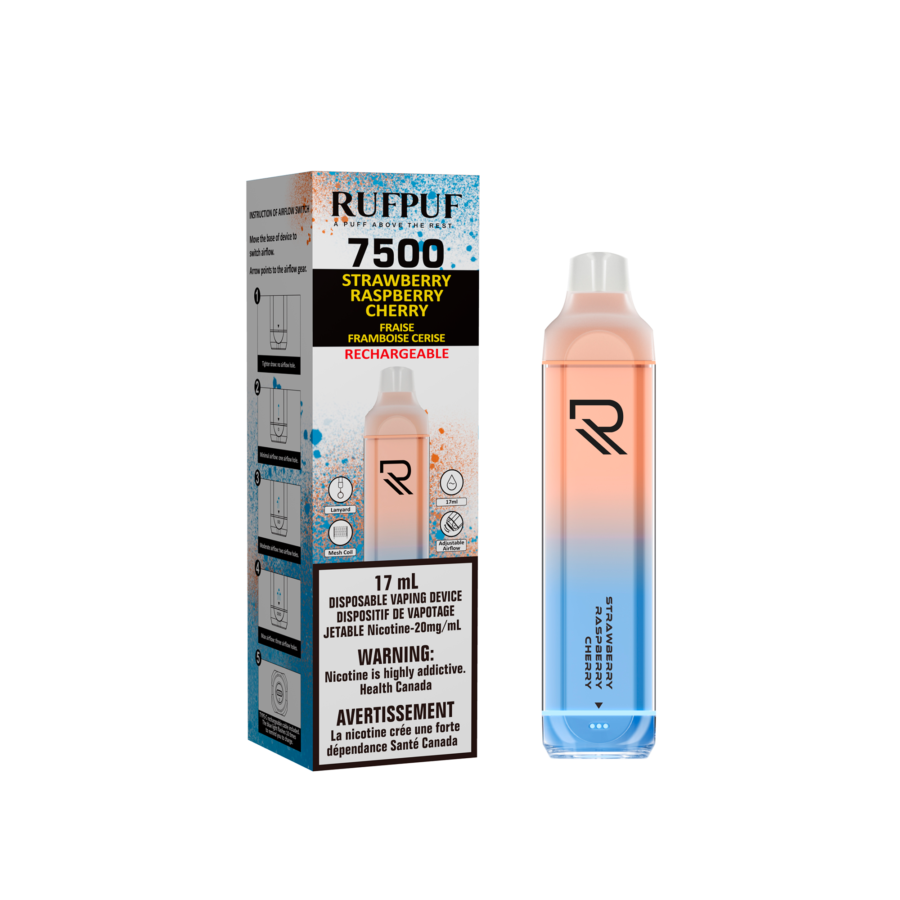 RufPuf 7500 - Strawberry Raspberry Cherry 17ml 20mg