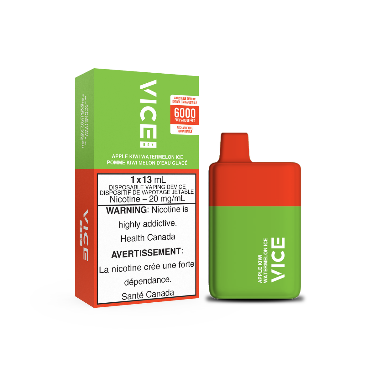 VICE BOX 6K - Apple Kiwi Watermelon Ice 13ml 20mg