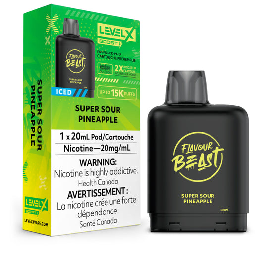 Level X Flavour Beast Boost Pod 20mL - Super Sour Pineapple Iced