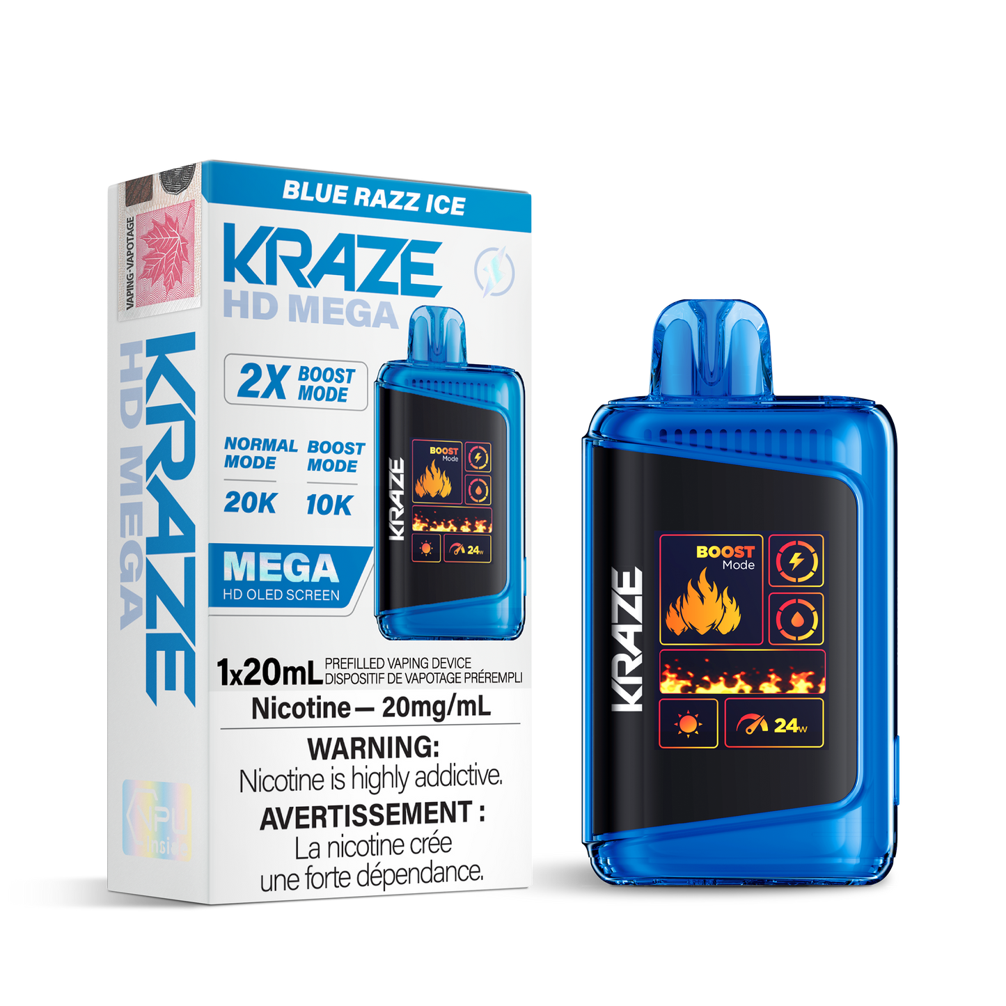 Kraze HD Mega - Blue Razz