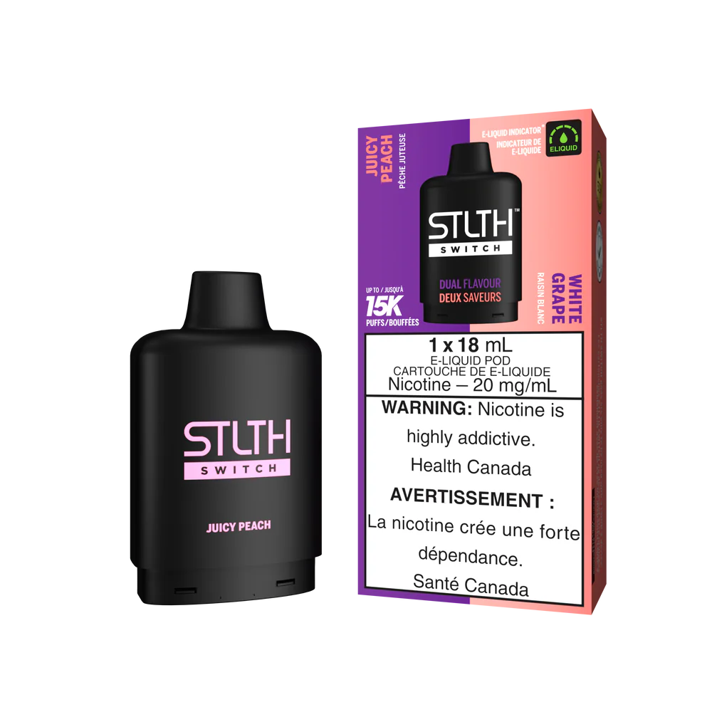 JUICY PEACH & WHITE GRAPE - STLTH SWITCH (18mL) (ONTARIO)