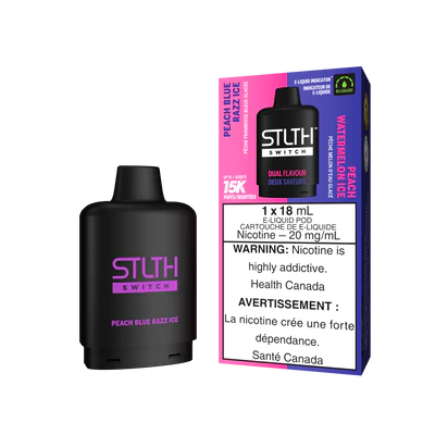 PEACH BLUE RAZZ ICE & PEACH WATERMELON ICE - STLTH SWITCH (18mL) (ONTARIO)